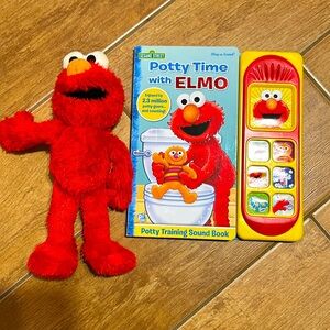 Potty Time with Elmo Play-a-Sound Book and Elmo Bundle